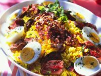 insalata di riso, carne e uova Sale&Pepe ricetta