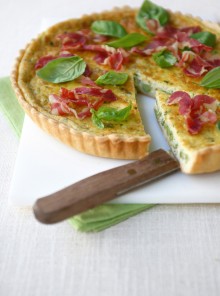 Quiche di piselli con pancetta