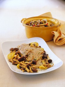 Scaloppine con pioppini al limone
