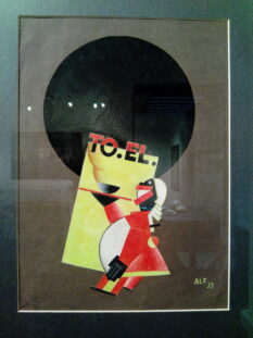 Alf Gaudenzi, TO.EL., Bozzetto pubblicitario, 1933 - tempera su carta