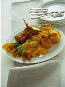 L’agnello, verdure e crema dolce