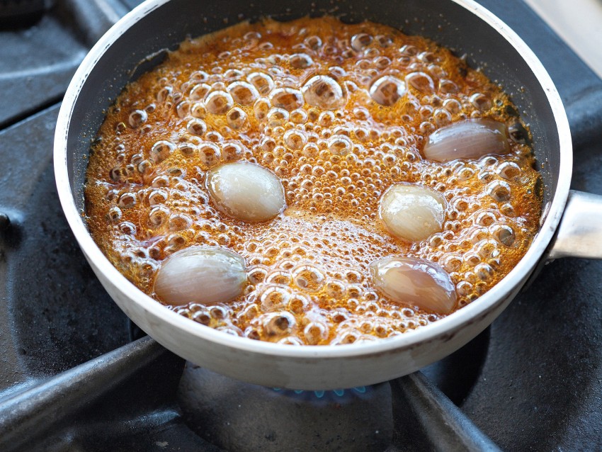 arrosto-alla-senape-con-polenta-e-scalogni preparazione