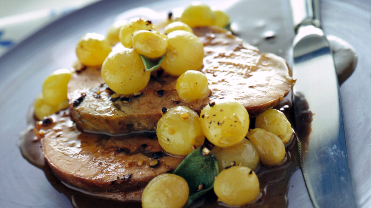 Arrosto di vitello con uva