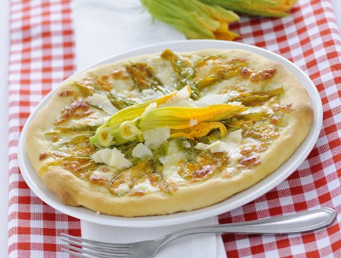 Secondi · Pizza bianca con i fiori di zucca