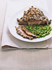 La bistecca di roast beef in crosta di olive