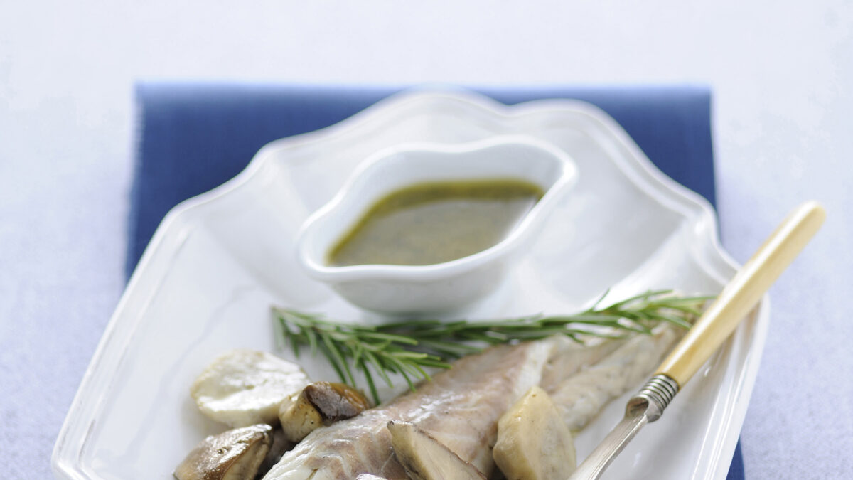 I branzini al forno con porcini e pesto di noci