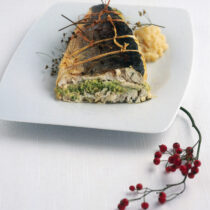 branzino-alle-mandorle-con-crema-di-cipolle ricetta