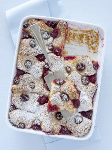 Il bread pudding ai lamponi