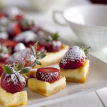 Brownies cioccolato bianco e fragole