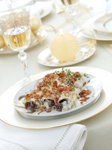 I cannelloni al radicchio con bacon e trito di nocciole
