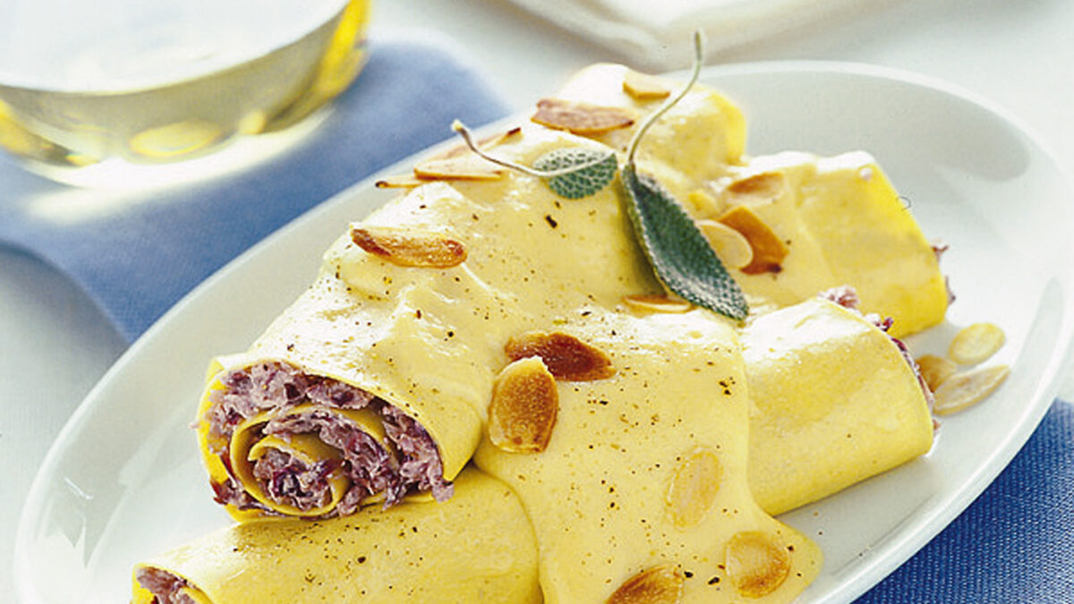 Cannelloni con radicchio e zabaione salato