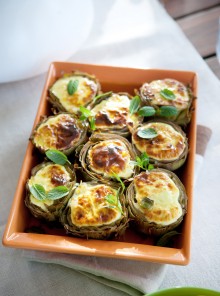 Carciofi ripieni di riso, erbe e yogurt