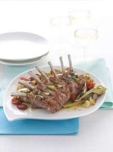 Il carré con carciofi e pomodorini
