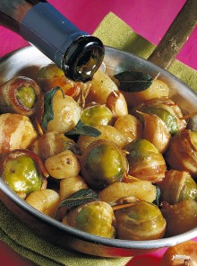 Cavolini e cipolline alla pancetta