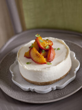 cheesecake-con-pesche-caramellate
