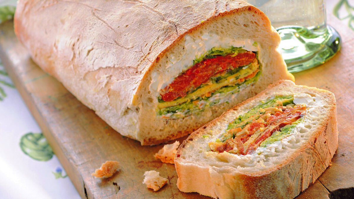 Chiocciola con frittatine, pecorino e verdure
