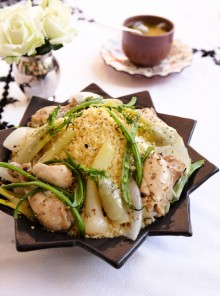 Cuscus con pollo al finocchio e cipollotti