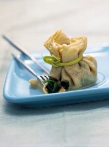 I fagottini con spinaci, gorgonzola e noci