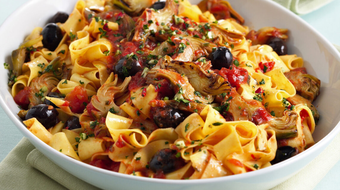 fettuccine-allarrabbiata-con-carciofi