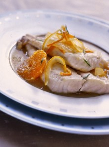 Filetti di rombo al cedro e mandarino