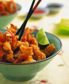 gamberi impanati e fritti con semi di sesamo