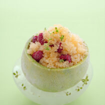 granita-nel-melone-con-lamponi-e-timo-cedrato
