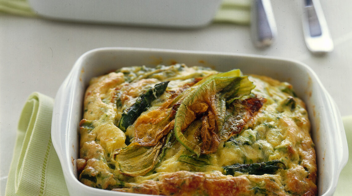 gratin di asparagi e fiori di zucca Sale&Pepe ricetta