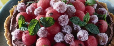 guscio croccante con uva e gelato ricetta