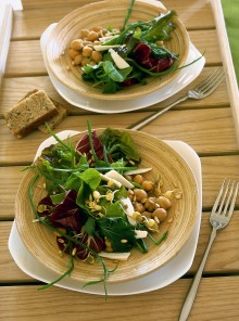Insalata di radicchi, ceci e farro