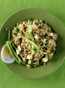 Insalata di riso integrale con la caciotta