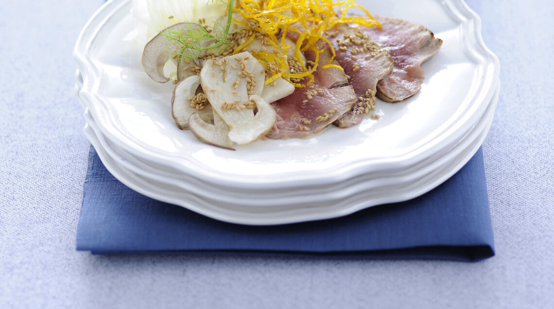 insalata-tiepida-di-tonno-con-porcini-e-finocchi ricetta
