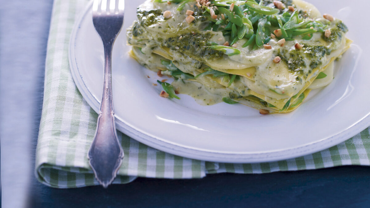 Lasagne al pesto arricchite