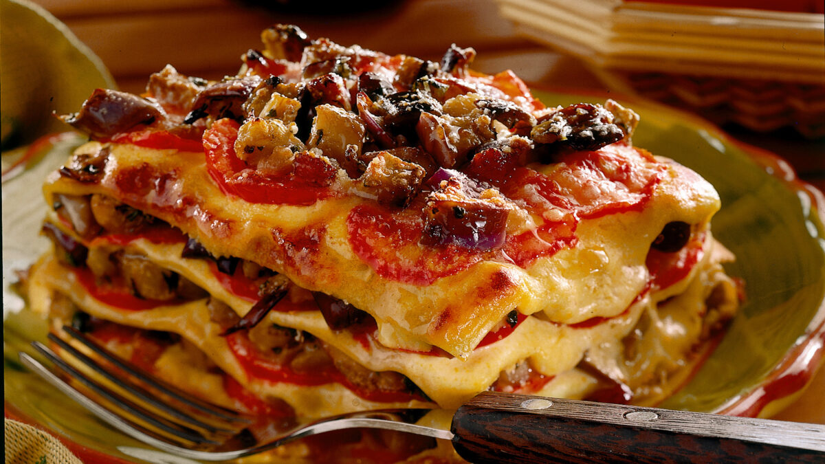 Lasagne con parmigiana di melanzane
