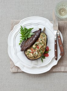 Melanzane con carne, crescione e provolone piccante