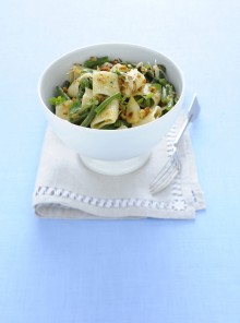 Le mezze maniche con fagiolini e briciole al balsamico