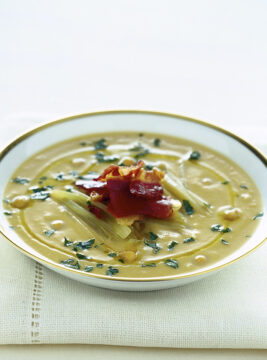 Minestra di ceci e cardi gobbi con jamon serrano