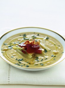 Minestra di ceci e cardi gobbi con jamon serrano