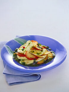 mozzarella-di-bufala-con-pesche-e-menta