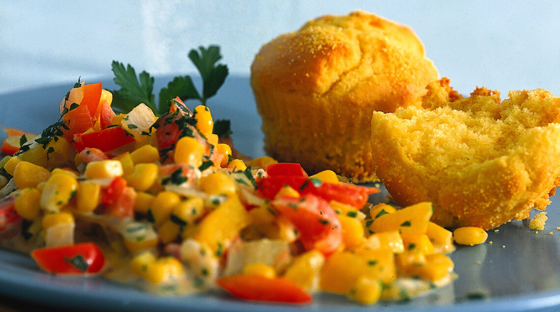 muffins-di-mais-con-contorno-di-verdure ricetta