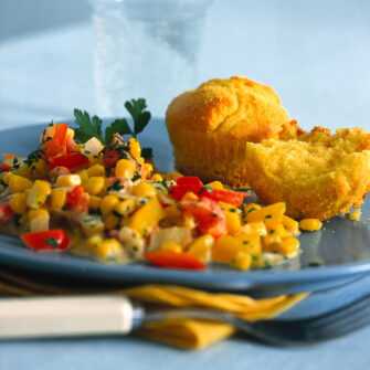 muffins-di-mais-con-contorno-di-verdure ricetta