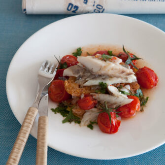 ombrina-allacquapazza-con-pomodorini-confit ricetta