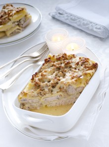 Paccheri con crema di pollo