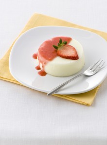 La panna cotta con coulis di fragole