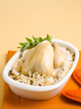 pollo al forno in crosta di sale profumata al mirto Sale&Pepe ricetta