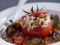 pomodori-con-riso-basmati-e-guazzetto-di-vongole ricetta