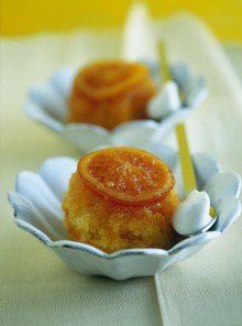 Pudding tiepido con miele di fiori d'arancio