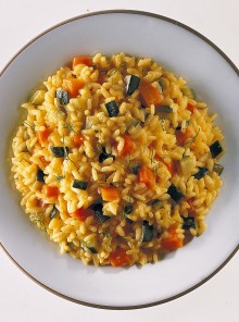 Risotto con zucchine e curry