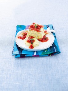 Il rotolo di patate e baccalà con pomodoro e basilico