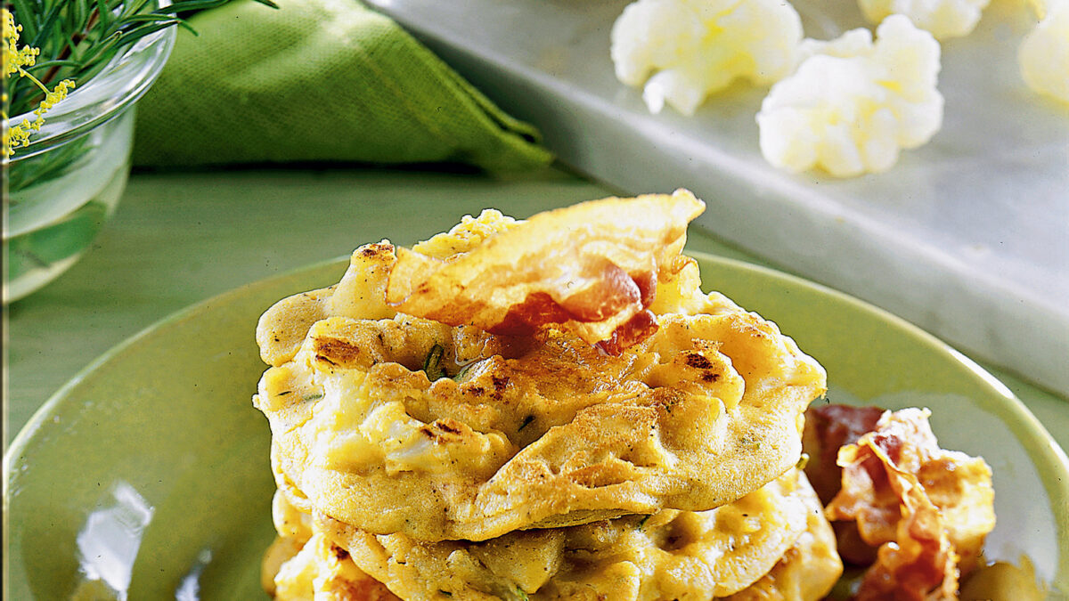 Schiacciatine di cavolfiore al bacon