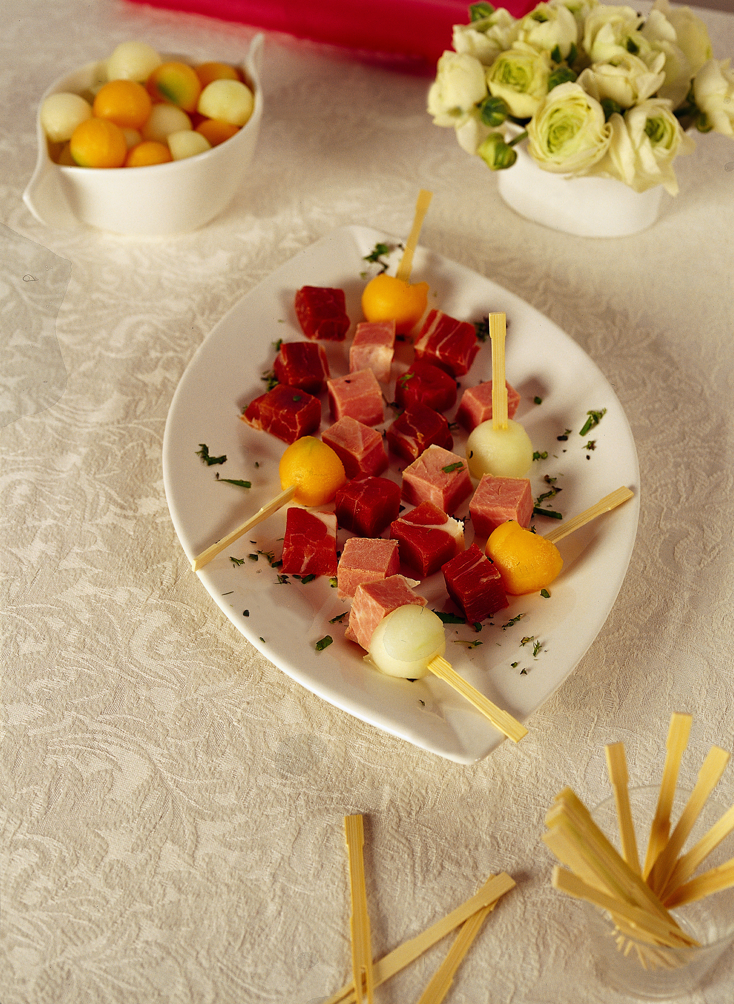 Stecchi di prosciutto e melone Sale&Pepe